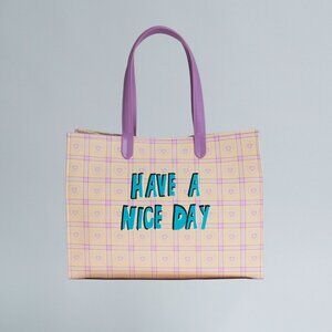"Have A Nice Day" large tote bag